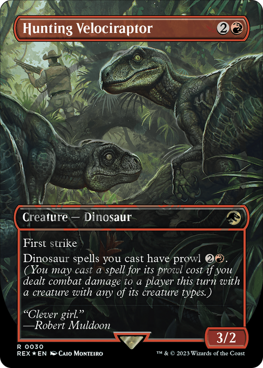 Hunting Velociraptor (REX-030) - Jurassic World Collection (Borderless) Foil