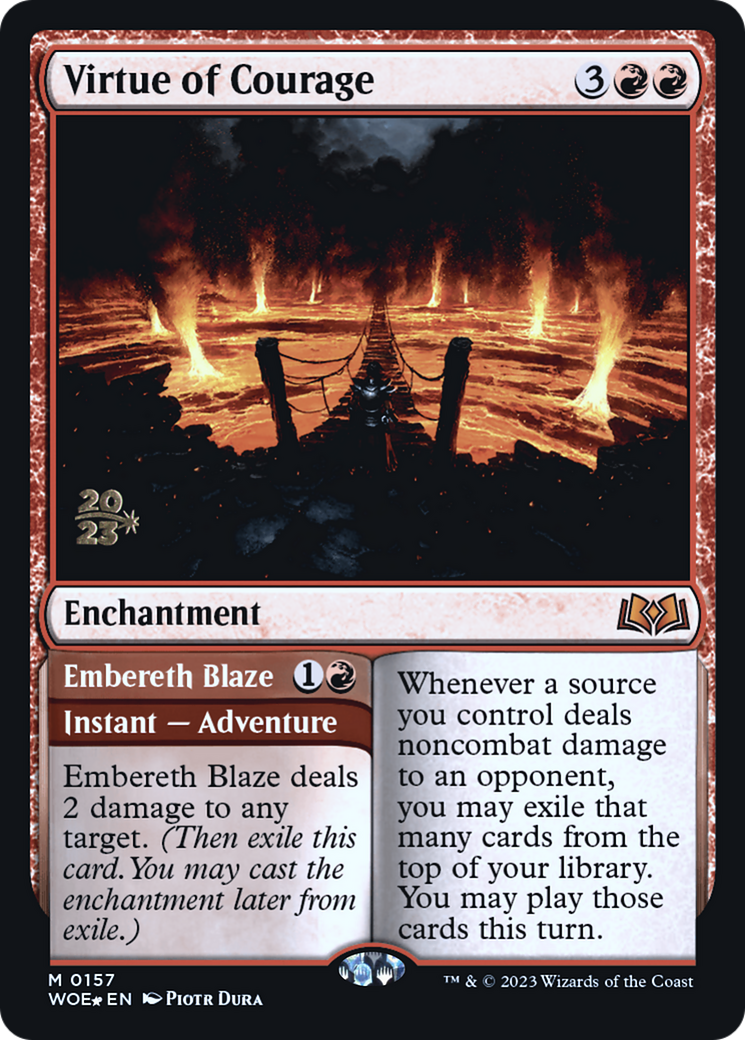 Virtue of Courage // Embereth Blaze (PRE-157S) - Wilds of Eldraine Promos Foil