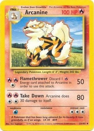 Arcanine 023/102  Base Set - Uncommon