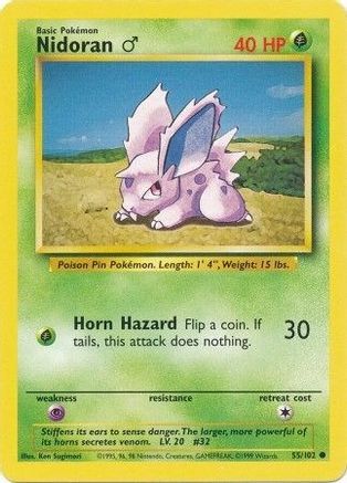 Nidoran M 055/102  Base Set - Common