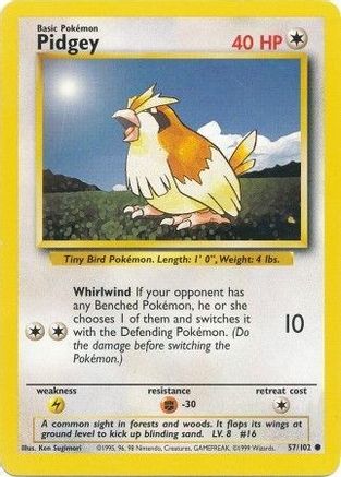 Pidgey 057/102  Base Set - Common