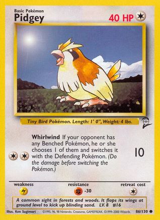 Pidgey 086/130  Base Set 2 - Common