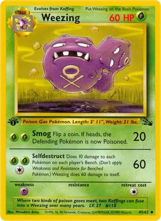 Weezing 045/62  - Unlimited Fossil - Uncommon
