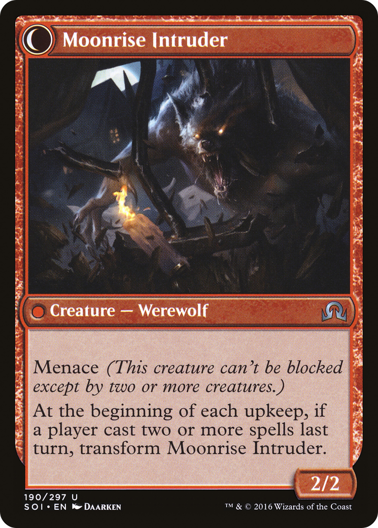 Village Messenger // Moonrise Intruder (SOI-190) - Shadows over Innistrad: (Double Faced Transform) Foil