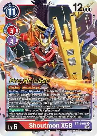 Shoutmon X5B (BT10-015) - Xros Encounter Pre-Release Cards Foil