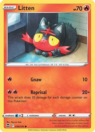 Litten 030/195  SWSH12 Silver Tempest - Common