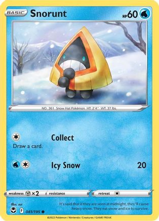 Snorunt 041/195  - Reverse Holofoil SWSH12 Silver Tempest - Common
