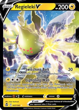 Regieleki V 057/195  - Holofoil SWSH12 Silver Tempest - Ultra Rare
