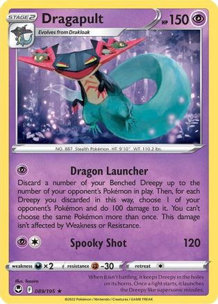 Dragapult 089/195  - Reverse Holofoil SWSH12 Silver Tempest - Holo Rare