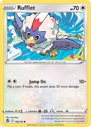 Rufflet 148/195  - Reverse Holofoil SWSH12 Silver Tempest - Common