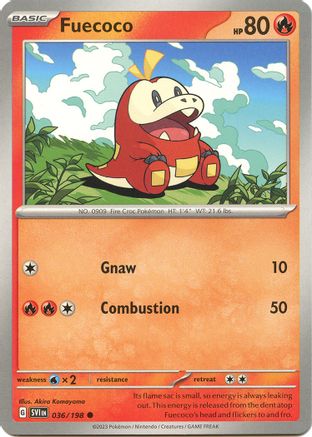 Fuecoco 036/198  - Reverse Holofoil SV01 Scarlet & Violet Base Set - Common