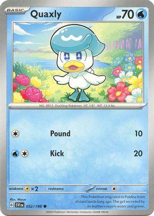 Quaxly 052/198  - Reverse Holofoil SV01 Scarlet & Violet Base Set - Common