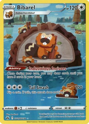 Bibarel GG25/GG70  - Holofoil Crown Zenith Galarian Gallery - Ultra Rare