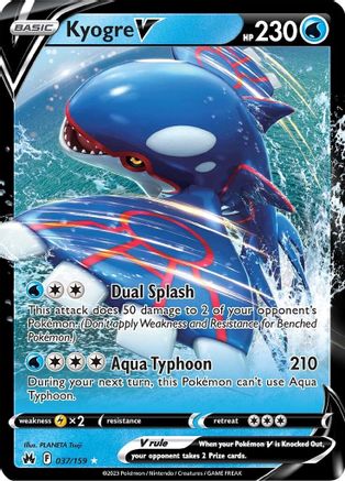 Kyogre V 037/159  - Holofoil Crown Zenith - Ultra Rare