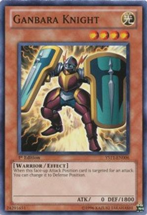 Ganbara Knight (YS11-EN006) - Starter Deck: Dawn of the Xyz 1st Edition