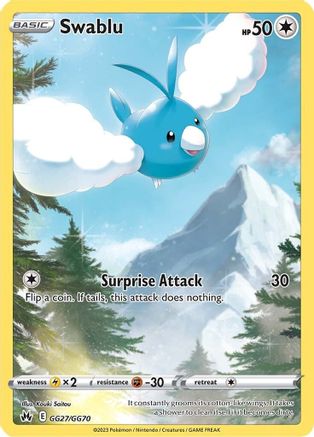 Swablu GG27/GG70  - Holofoil Crown Zenith Galarian Gallery - Ultra Rare