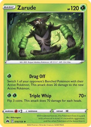 Zarude 016/159  - Holofoil Crown Zenith - Holo Rare