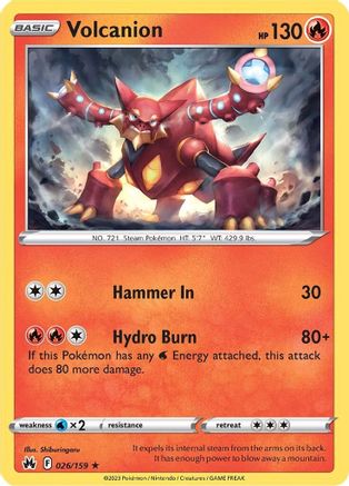 Volcanion 026/159  - Reverse Holofoil Crown Zenith - Holo Rare
