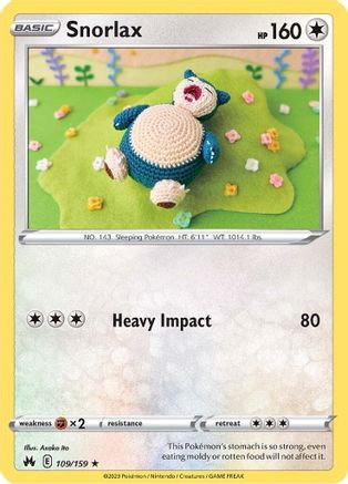 Snorlax 109/159  Crown Zenith - Rare