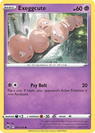 Exeggcute 057/159  - Reverse Holofoil Crown Zenith - Common