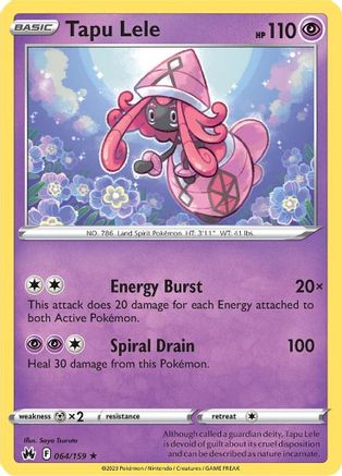 Tapu Lele 064/159  - Reverse Holofoil Crown Zenith - Holo Rare