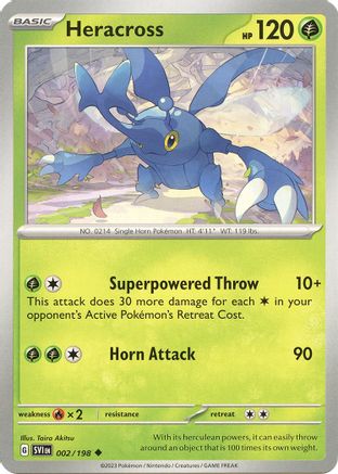 Heracross 002/198  - Reverse Holofoil SV01 Scarlet & Violet Base Set - Uncommon