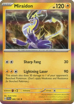 Miraidon 080/198  - Reverse Holofoil SV01 Scarlet & Violet Base Set - Rare