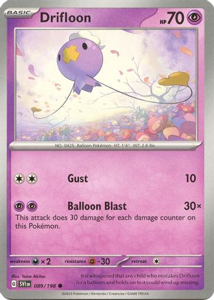 Drifloon 089/198  - Reverse Holofoil SV01 Scarlet & Violet Base Set - Common