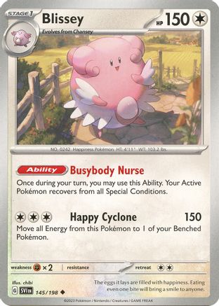 Blissey 145/198  - Reverse Holofoil SV01 Scarlet & Violet Base Set - Uncommon