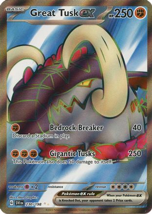 Great Tusk ex 230/198  - Holofoil SV01 Scarlet & Violet Base Set - Ultra Rare