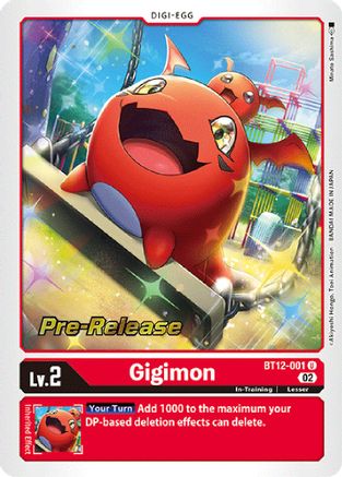 Gigimon (BT12-001) - Across Time Pre-Release Cards Foil