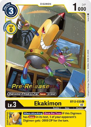 Ekakimon (BT12-035) - Across Time Pre-Release Cards Foil