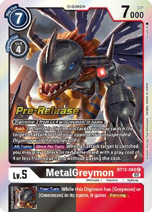 MetalGreymon (BT12-068) - Across Time Pre-Release Cards