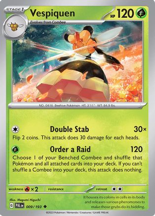 Vespiquen 009/193  - Reverse Holofoil SV02 Paldea Evolved - Uncommon
