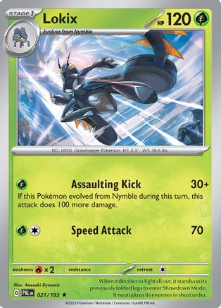 Lokix 021/193  - Reverse Holofoil SV02 Paldea Evolved - Rare