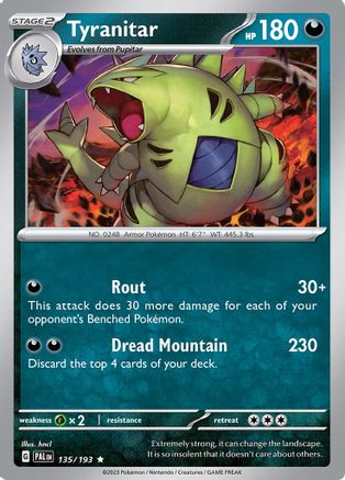 Tyranitar 135/193  - Holofoil SV02 Paldea Evolved - Rare
