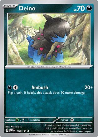 Deino 138/193  SV02 Paldea Evolved - Common