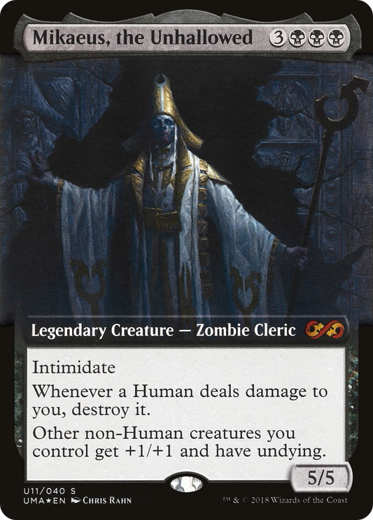 Mikaeus, the Unhallowed (UMA:BT-U11) - Ultimate Box Topper: (Extended Art) Foil