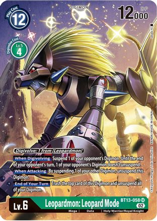 Leopardmon: Leopard Mode (Alternate Art) (BT13-058) - Versus Royal Knights Foil