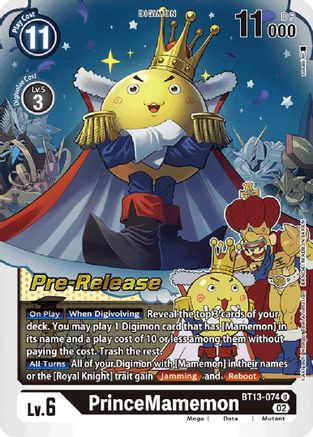 PrinceMamemon (BT13-074) - Versus Royal Knights Pre-Release Cards Foil