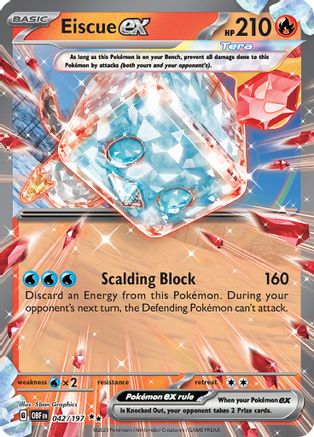 Eiscue ex 042/197  - Holofoil SV03 Obsidian Flames - Double Rare
