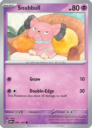 Snubbull 087/197  SV03 Obsidian Flames - Common