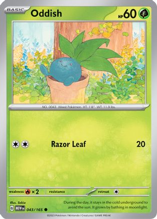 Oddish 043/165  - Reverse Holofoil SV Scarlet & Violet 151 - Common