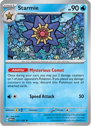 Starmie 121/165  - Reverse Holofoil SV Scarlet & Violet 151 - Rare