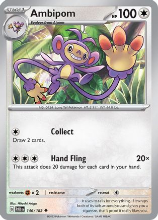 Ambipom 146/182  - Reverse Holofoil SV04 Paradox Rift - Uncommon