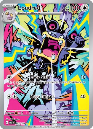 Loudred 212/182  - Holofoil SV04 Paradox Rift - Illustration Rare