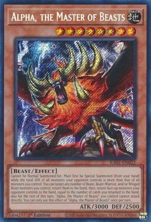 Alpha, the Master of Beasts (Secret Rare) (RA01-EN022) - 25th Anniversary Rarity Collection 1st Edition