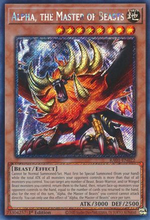 Alpha, the Master of Beasts (Platinum Secret Rare) (RA01-EN022) - 25th Anniversary Rarity Collection 1st Edition