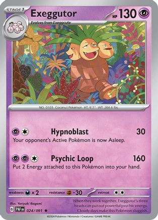 Exeggutor 024/091  - Reverse Holofoil SV Paldean Fates - Rare