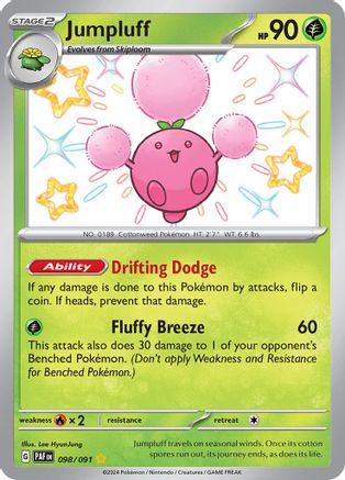 Jumpluff 098/091  - Holofoil SV Paldean Fates - Shiny Rare